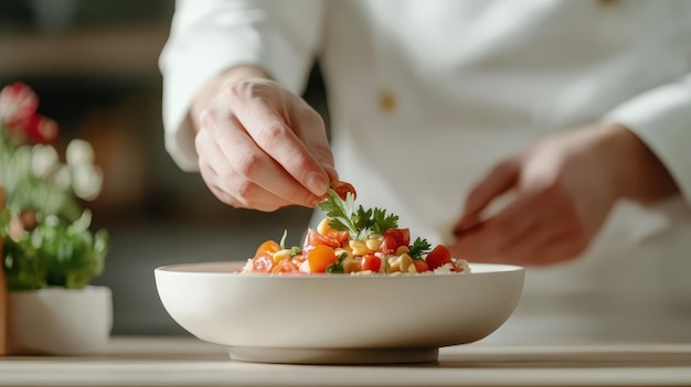 Kucharz przygotowujący potrawę